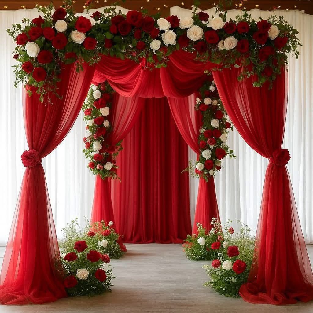 Velvet stage entrance decor